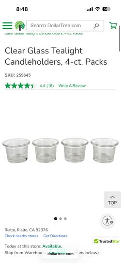 Clear glass tea light candle holders 4 pack