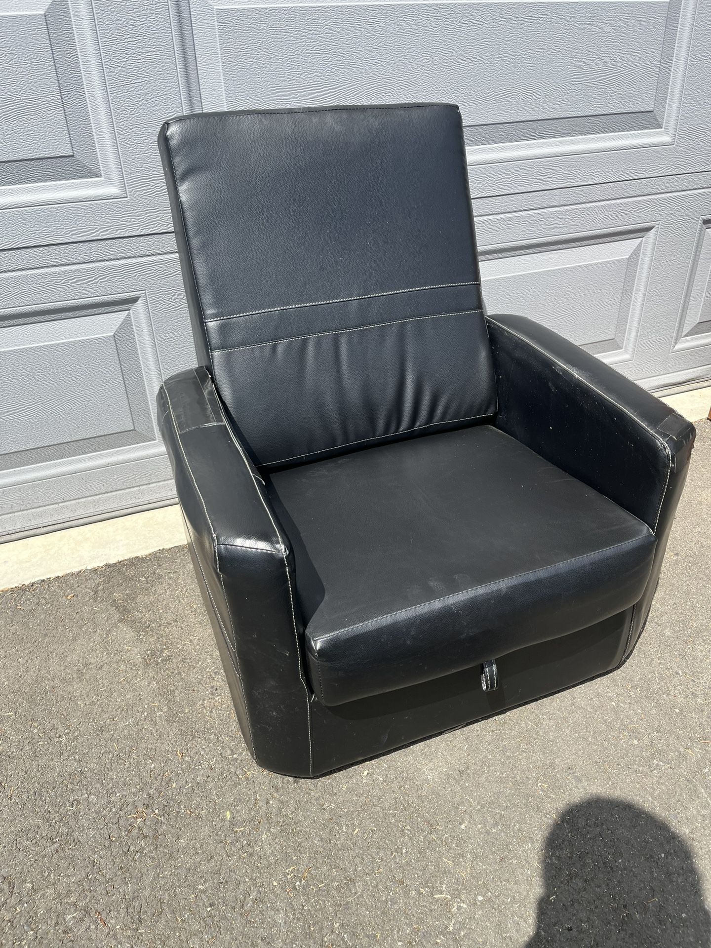 Black Ottoman/Chair With Under Storage