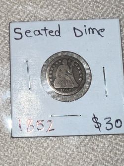 Liberty seated dime 90% silver 1852