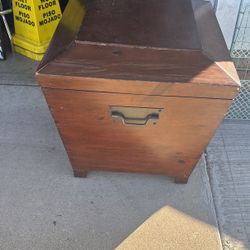 Vintage Huge  Solid Wood Storage Container, 23” Heigh By 24” Width  With Heavy Handles Clean $30 Cash 