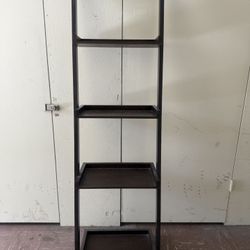 Solid Wood Leaning Ladder Shelf