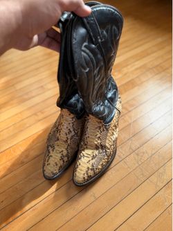 Vintage 90’s Laredo Snakeskin Cowboy Boots Western Made In USA Men’s Sz. 9