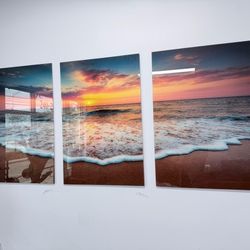 Sunset Art Wall Art Glass Art Tempered Glass 76x36 Beach Art