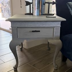 *Newly refinished rustic grey end table