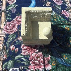 Magnussen Tessellated Stone Table Base And Square Bevelled Glass Top