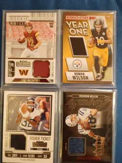 Peyton Manning,  Roman Wilson, Luck McCaffrey, Tyjae Spears, memorabilia cards