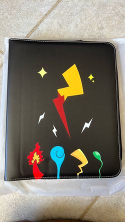 Anyang Premium Trading Card Binder Album – Holds 900 Cards | Zippered Storage Case | Black Lightning Design