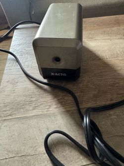 X-Acto electric pencil sharpener, heavy duty and works great  6 “x 3.5”