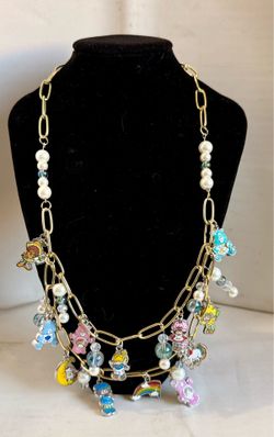 Strawberry Shortcake, Care Bears, Rainbow Brite 80’s theme gold tone chain necklace