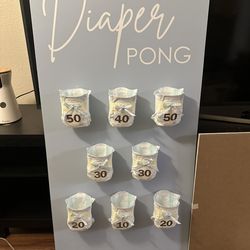 BABY SHOWER DIAPER PONG BOARD HOMEMADE