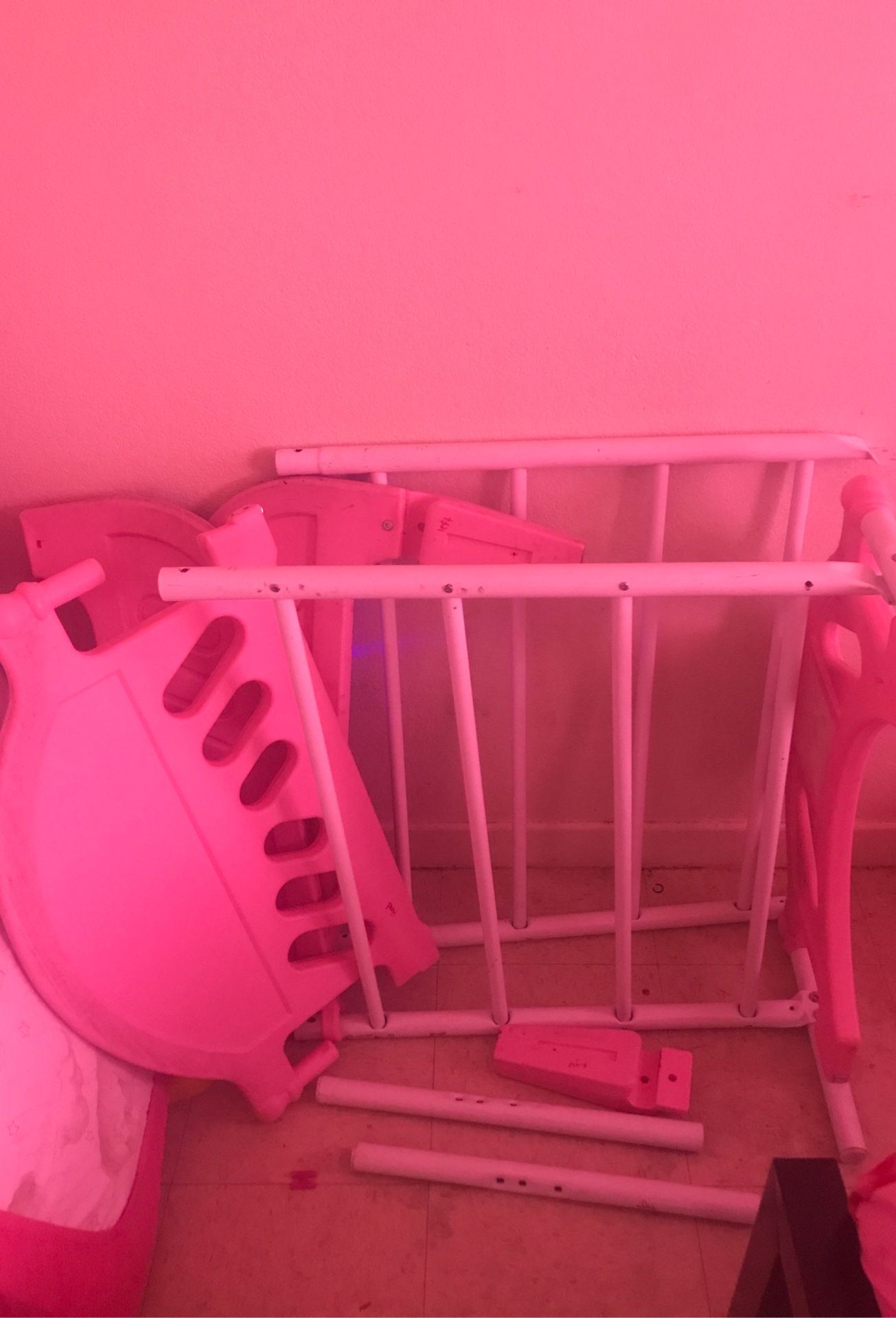 Pink toddler bed