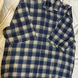 Trust Big Men’s 4X Blue Plaid Button Up 