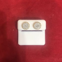 10K Yellow Gold Screw Backs With Rhodium 0.54CT