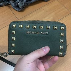 Dark Green Michael Kors Wallet/phone Holder