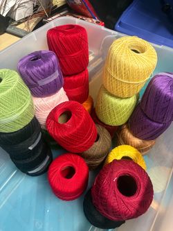 Crochet Thread Balls Mixed Colors Lot
