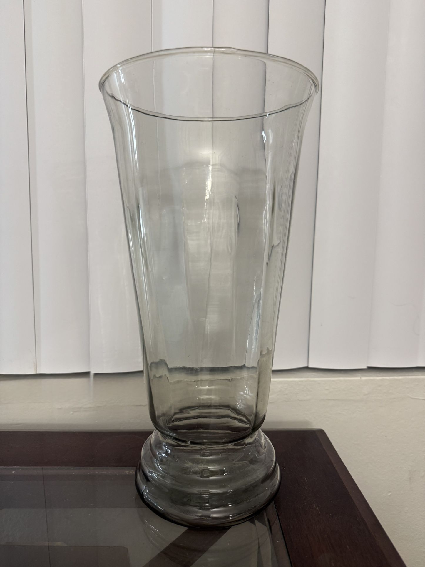 Tall Clear Glass Flower Vase – 14¼” x 7”