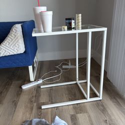 Two White IKEA Side Tables