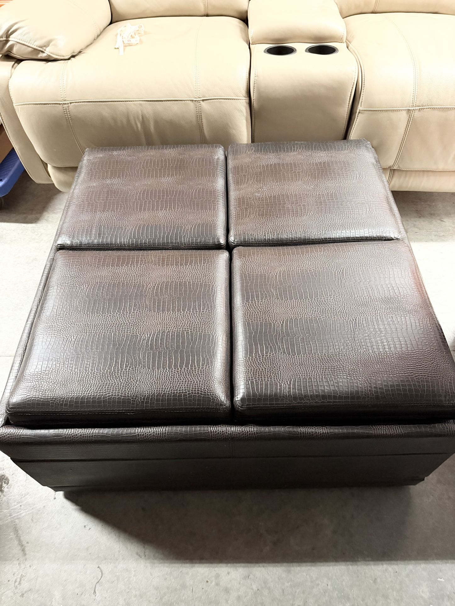 Alligator Faux Leather Tray Top Table Pre Owned