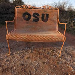 Vintage Wrought Iron Bench 