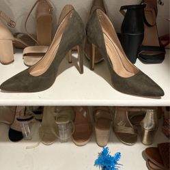 Olive Color Heels Size 8