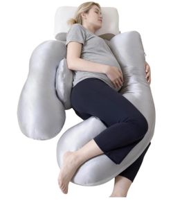 Pregnancy Pillows for Side Sleeping - Adjustable Belly & Back Support Pillow,H Shaped Full Body Maternity Pillow with Cooling Removable Cover, for Pre