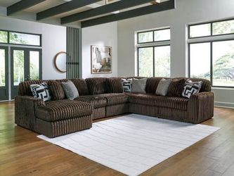 Brand New Ashley Midnight Madness 6 Pc Sectional Set 