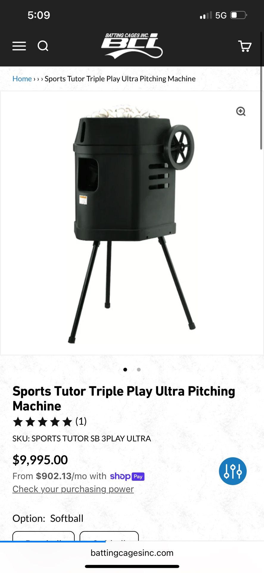 Sports Tutor Triple Play Ultra Pitching Machine