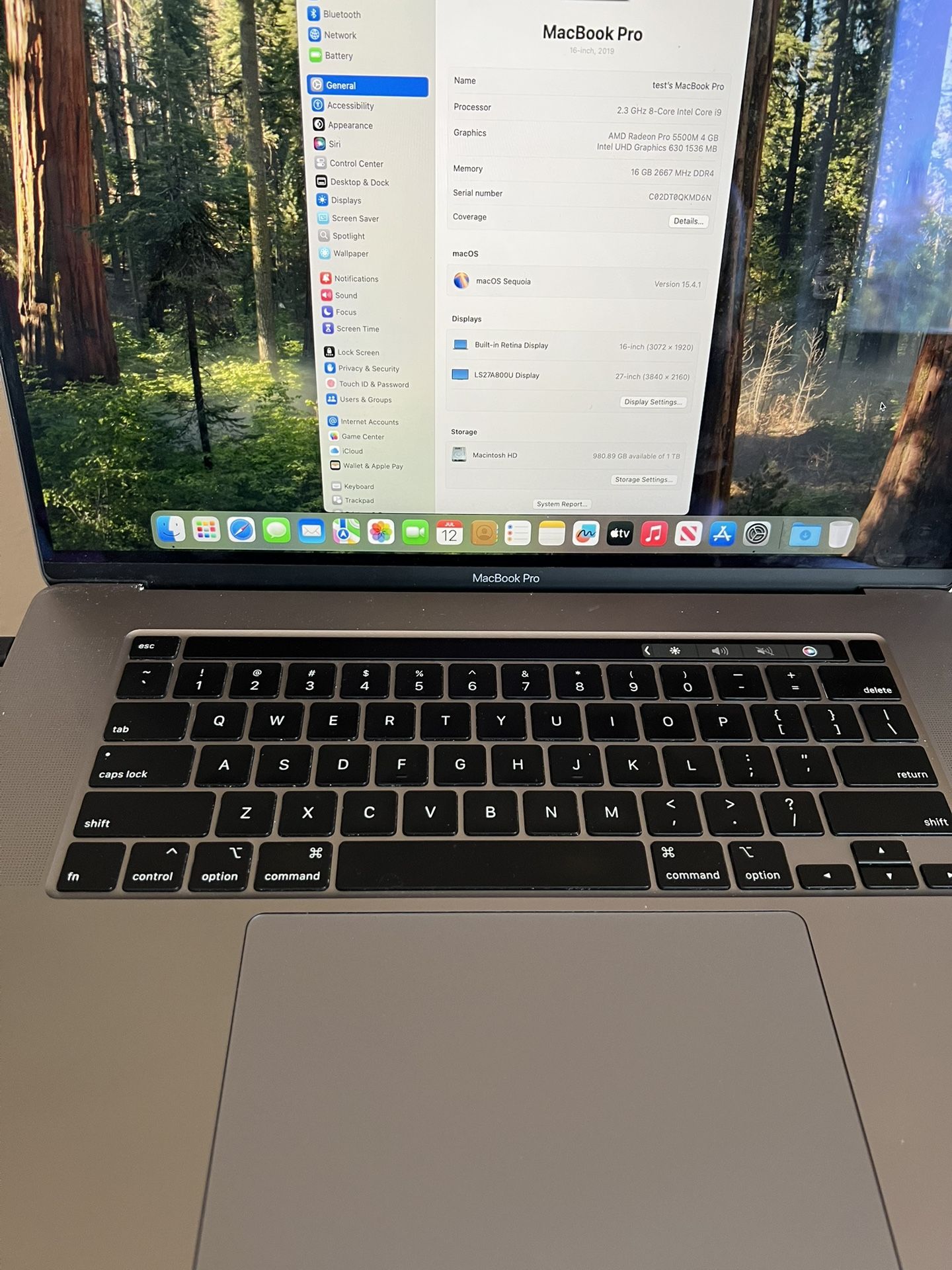 Macbook Pro 16 Inch 2019 - 1TB storage