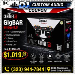 Chauvet DJ GigBAR Bridge ILS DMX Dual LED Moving Heads Wash Stobe FX Lighting System Carrying Case 🚨 Payment Options Available 🚨 No Credit Needed 🚨