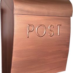 Wall Mount Mailboxes for Outside, 12.75 x 10.75 x 5 inches, Copper Mailboxes for Outside Wall Mount, Waterproof - The Sylvia Mailbox