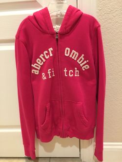 Abercrombie & Fitch girls kid zip hoodie size XL in excellent used condition color: dark pink