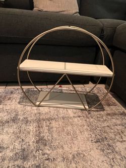 Gold Circle Two-Tier Decorative Shelf