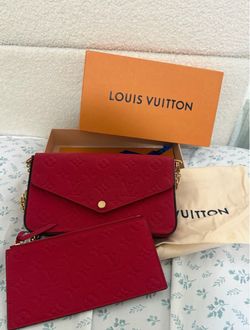 Louis vuitton pochette felicie red leather