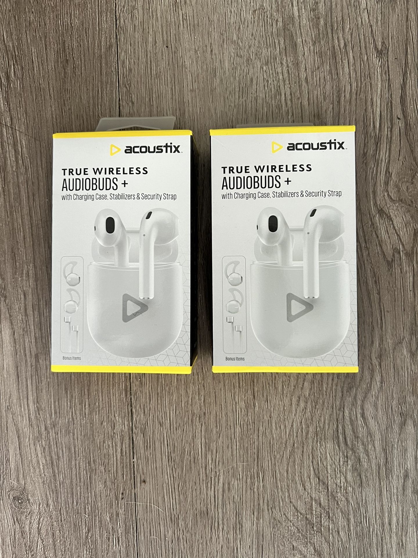 Acoustix True Wireless Audiobuds with Charging Case, Stabilizers & Security Strap