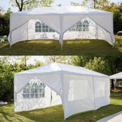 Canopy 10x20ft Canopy Tent with 6 Sidewalls Protable Tent for Parties Beach Camping Party (10x20,White)