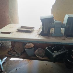 Labidiary Equipment. 10' Long Bench.  6 Machines On Bench