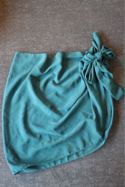 Teal Wrap Mini Sarong with Bow Detail