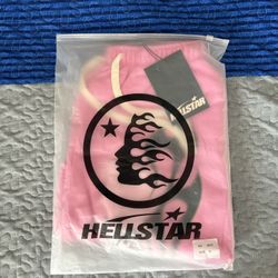 Hellstar Flame Shorts Pink (Small)