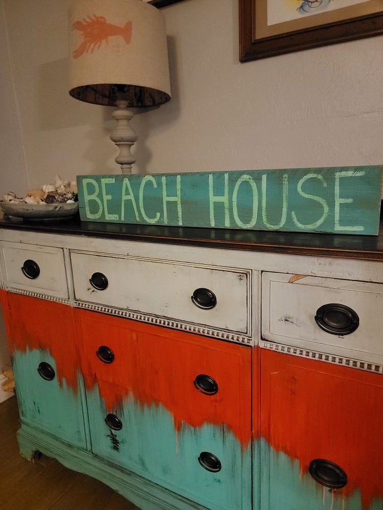 Handmade Wooden BEACH HOUSE Sign