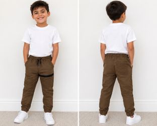 Ring of Fire Boys Brown Moto Jogger Pants Size 6 Cotton Stretch