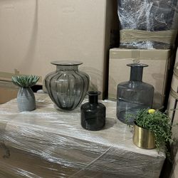 Fake Decorative Plants And Vases 