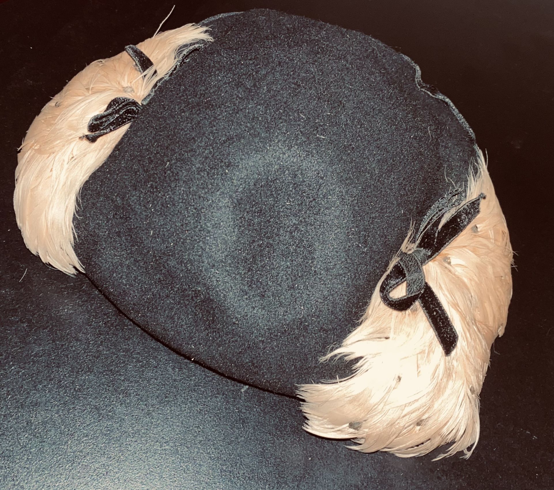 Angelic Black & Pink Coralie Vintage Feather Hat