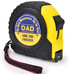 new Engraved Tape Measure 25 FT  The retractable tape measure features a durable rubberized casing with a secure locking mechanism, ensuring precision