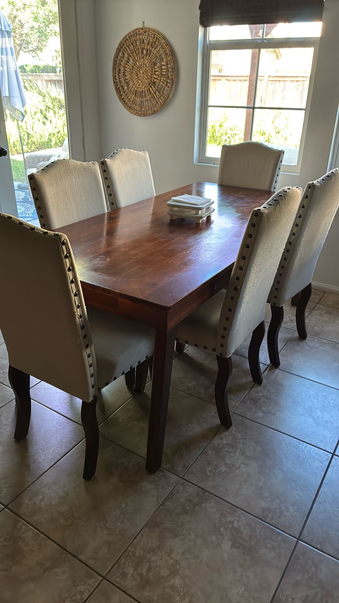 Hardwood Table And 6 Dining Chairs