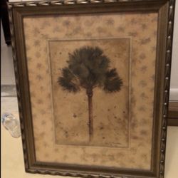 Hand Painted Palm Tree Painting Just Over 18 1/2" W x Just About 23" L