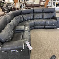 $49 Down Payment Power Moduler Reclining Sectional Sofa Gabriel 
