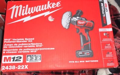 Milwaukee M12 12V Lithium-Ion Cordless Variable Speed Polisher/Sander Kit W/(2) M12 Batteries