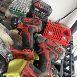 Milwaukee M18 Impact Drill Charger And Battery