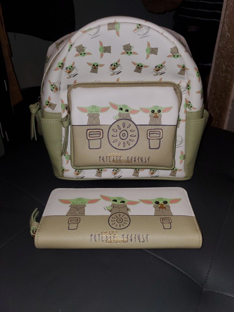 Baby Yoda Backpack And Wallet