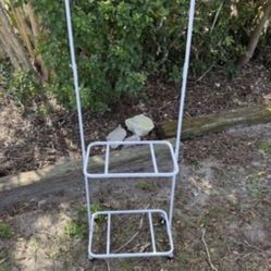 Last Chance metal garment rack on wheels great for a small apartment